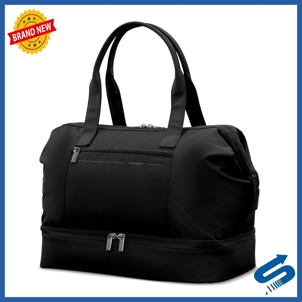 Spacious Weekender Duffel With Drop Bottom & Laptop Compartment For Travel